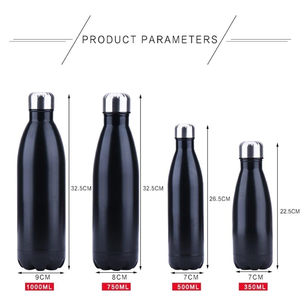 350/500/750/1000ml Double Wall Stainless Steel Water Bottle Thermos Bottle Keep Hot and Cold Insulated Vacuum Flask Sport Stainless Steel Double Wall Insulated Water Bottle for Travel