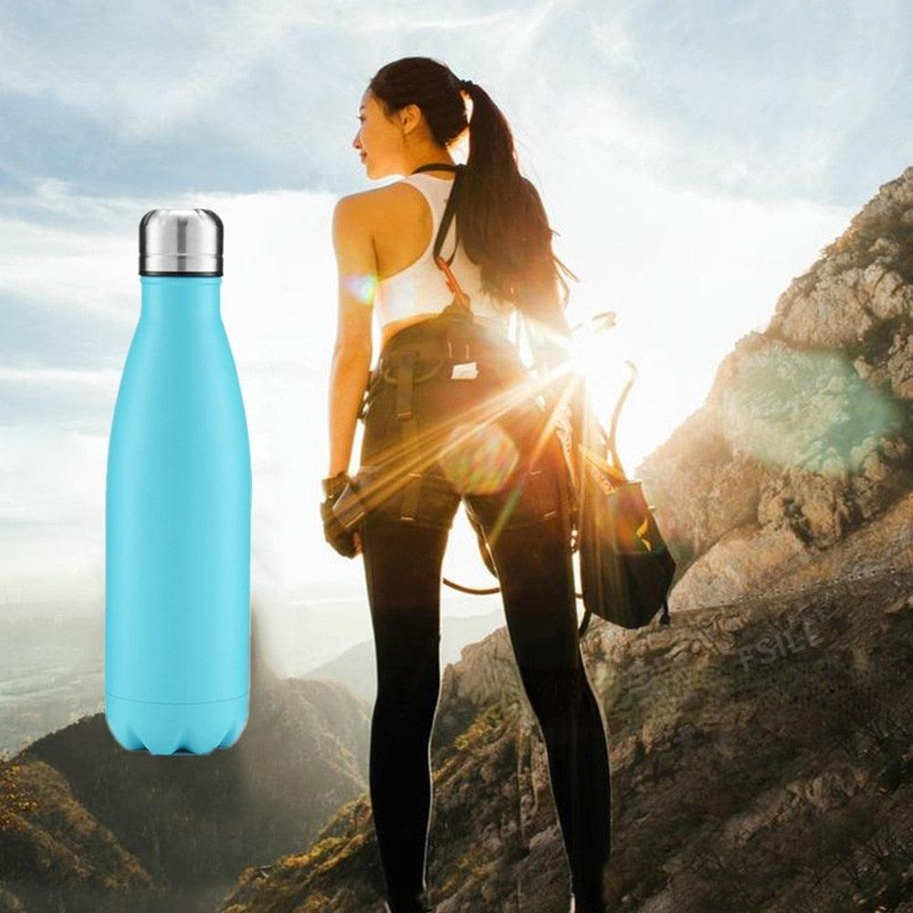 350/500/750/1000ml Double Wall Stainless Steel Water Bottle Thermos Bottle Keep Hot and Cold Insulated Vacuum Flask Sport Stainless Steel Double Wall Insulated Water Bottle for Travel