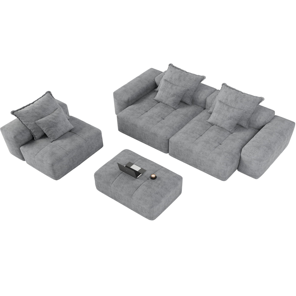 Modern Oversized DIY Combination Modular Sectional Sofa With Pillows