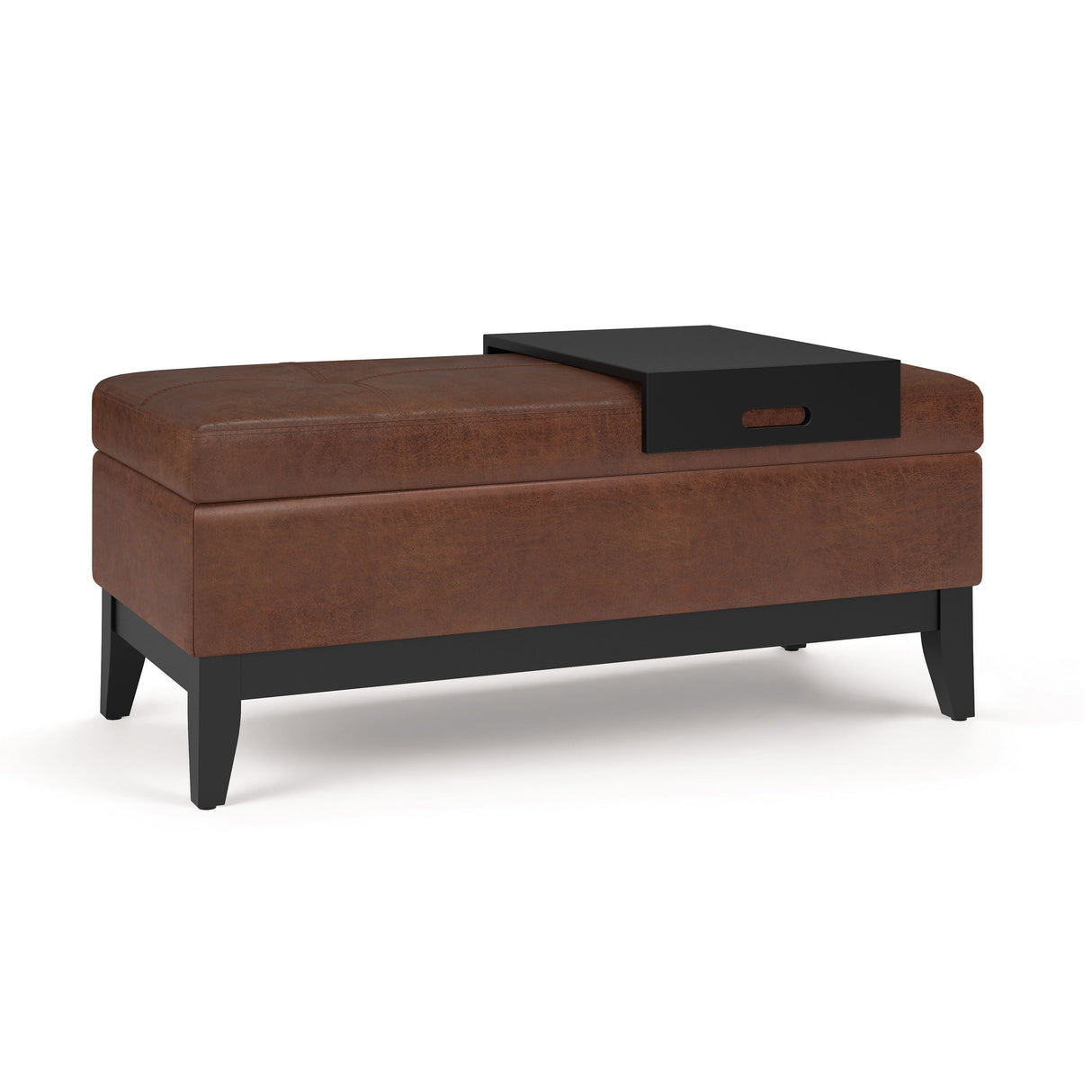 Oregon - Contemporary Storage Ottoman Bench With Tray by Couch.com