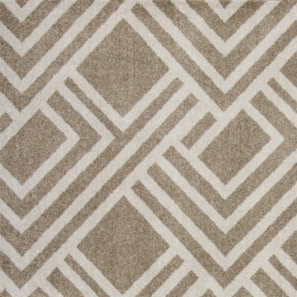 3' X 5' Beige Geometric Indoor Outdoor Area Rug
