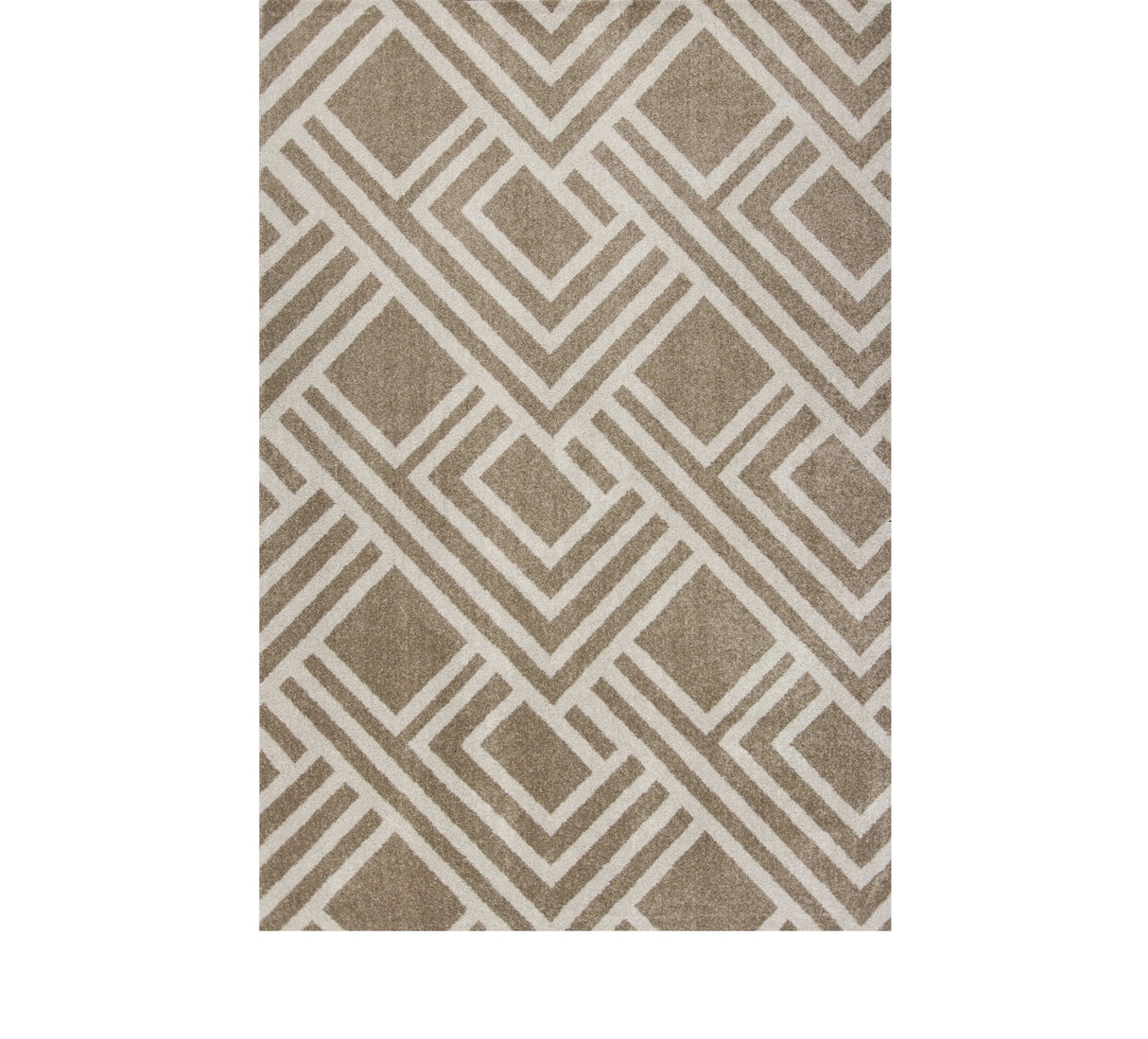 5' X 8' Beige Geometric Indoor Outdoor Area Rug