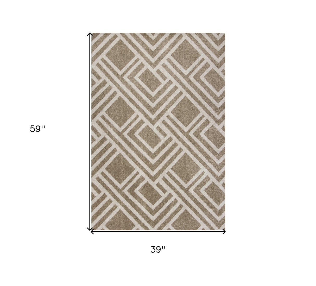 5' X 8' Beige Geometric Indoor Outdoor Area Rug