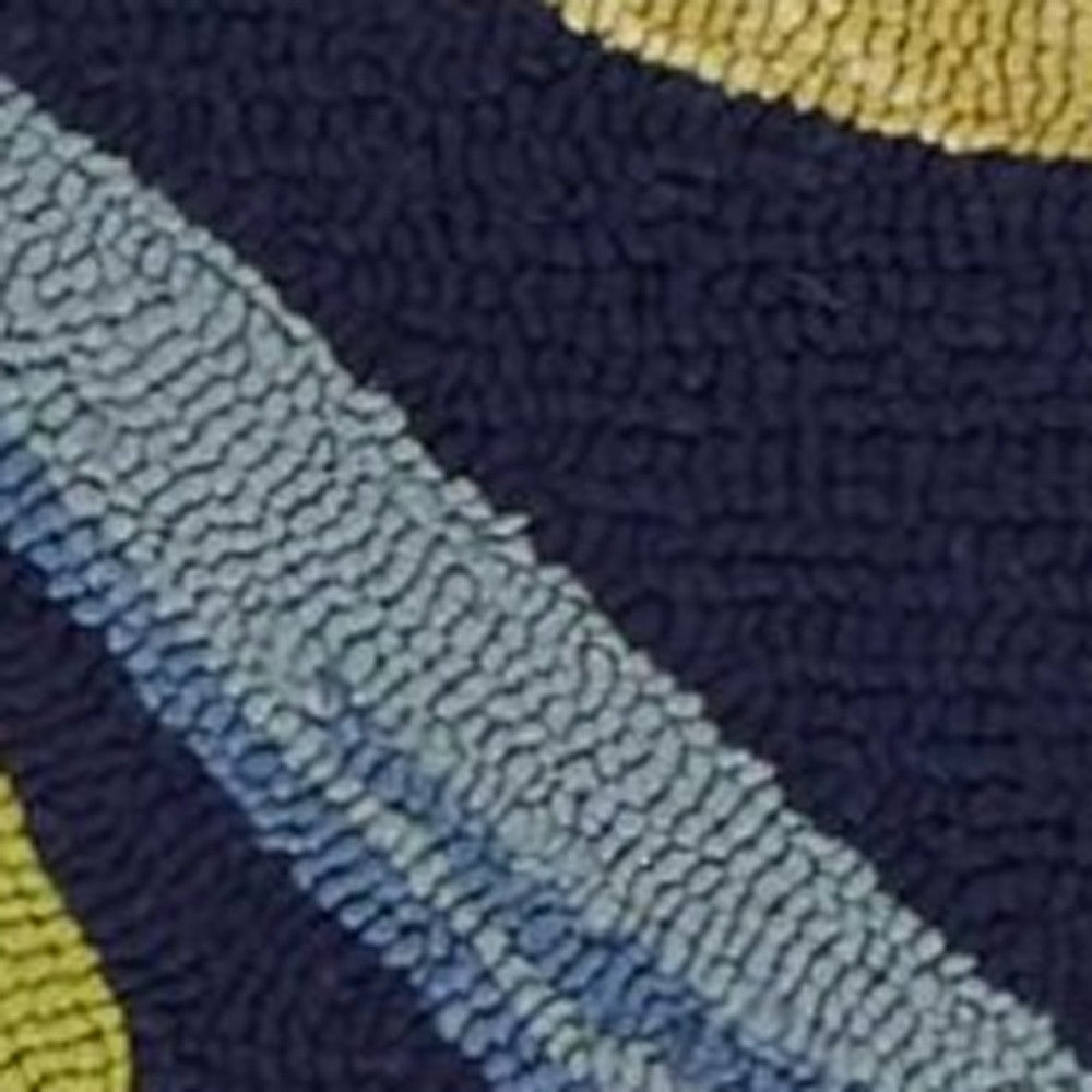 5' X 8' Blue Floral Indoor Outdoor Area Rug