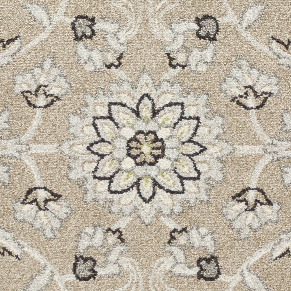 5' X 8' Gray And Ivory Floral Indoor Outdoor Area Rug
