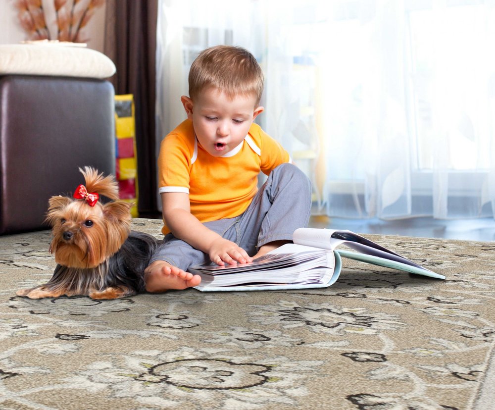 5' X 8' Gray And Ivory Floral Indoor Outdoor Area Rug