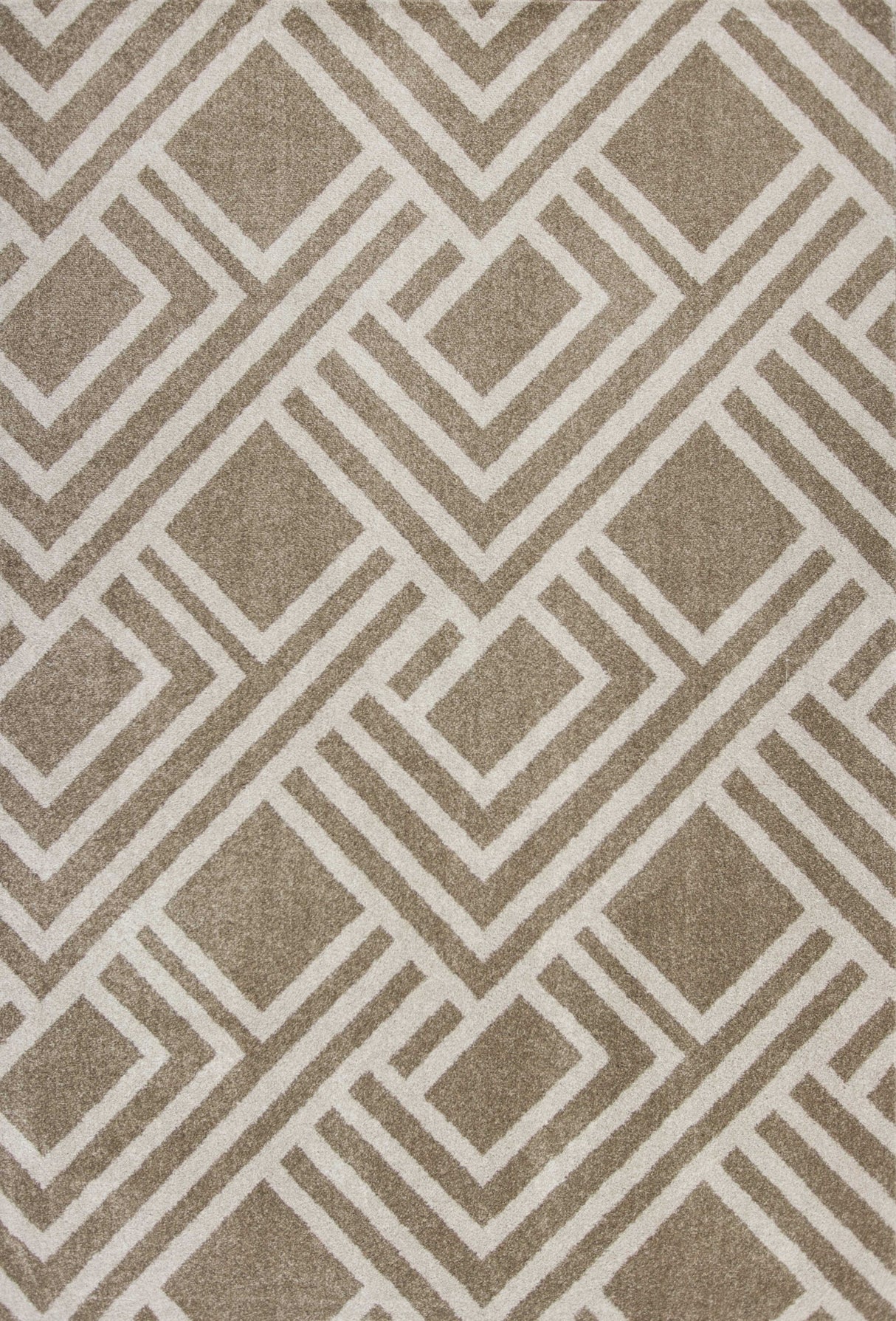 5' X 8' Beige Geometric Indoor Outdoor Area Rug