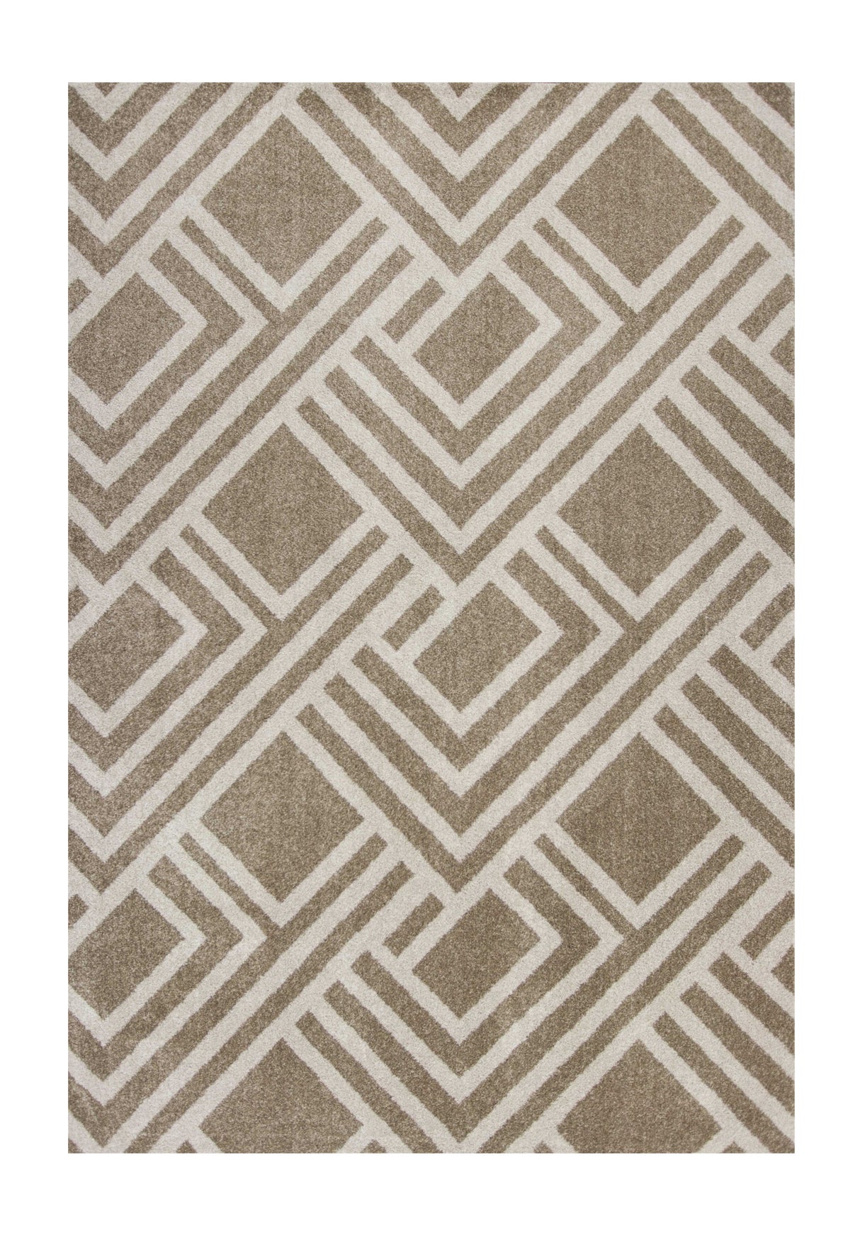 5' X 8' Beige Geometric Indoor Outdoor Area Rug