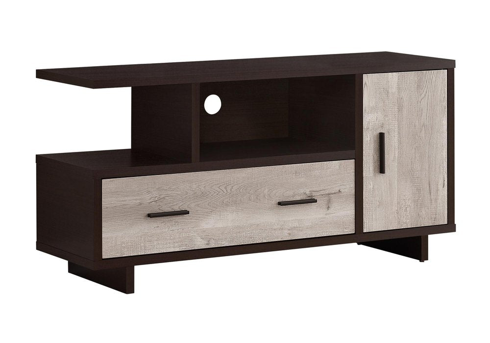 47" Wood Brown Cabinet Enclosed Storage TV Stand
