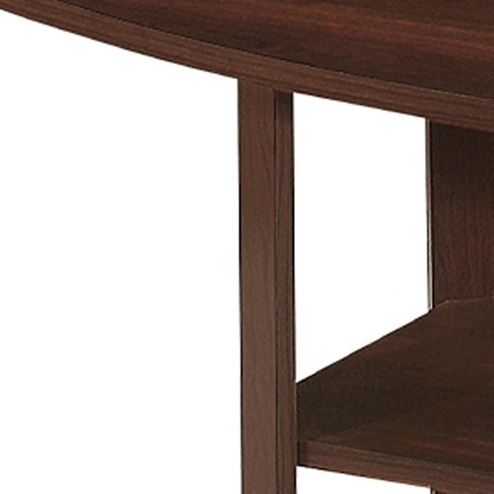 Set of Three 36" Dark Brown Coffee Table With Shelf