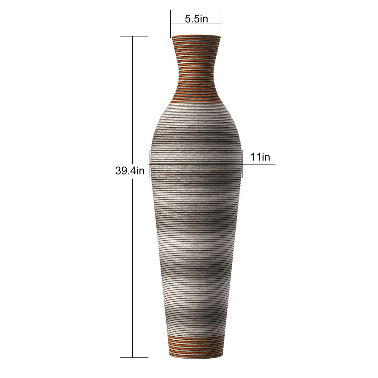 Tall Standing Designer Floor Vases With Elegant 2 Tone Finishes For Decorating by Couch.com