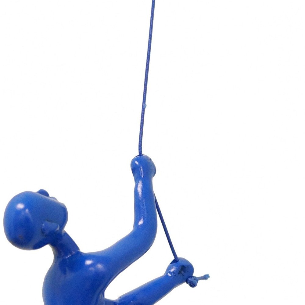 6" X 3" Blue Resin Climbing Man Hanging Dimensional Sculpture