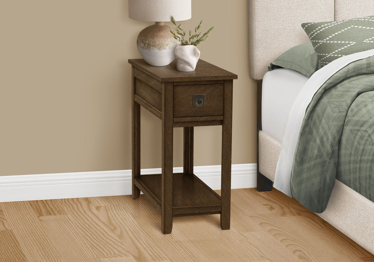 Accent End Table, 2 Tier, Narrow, Lamp, Storage Drawer, Charming Design by Couch.com