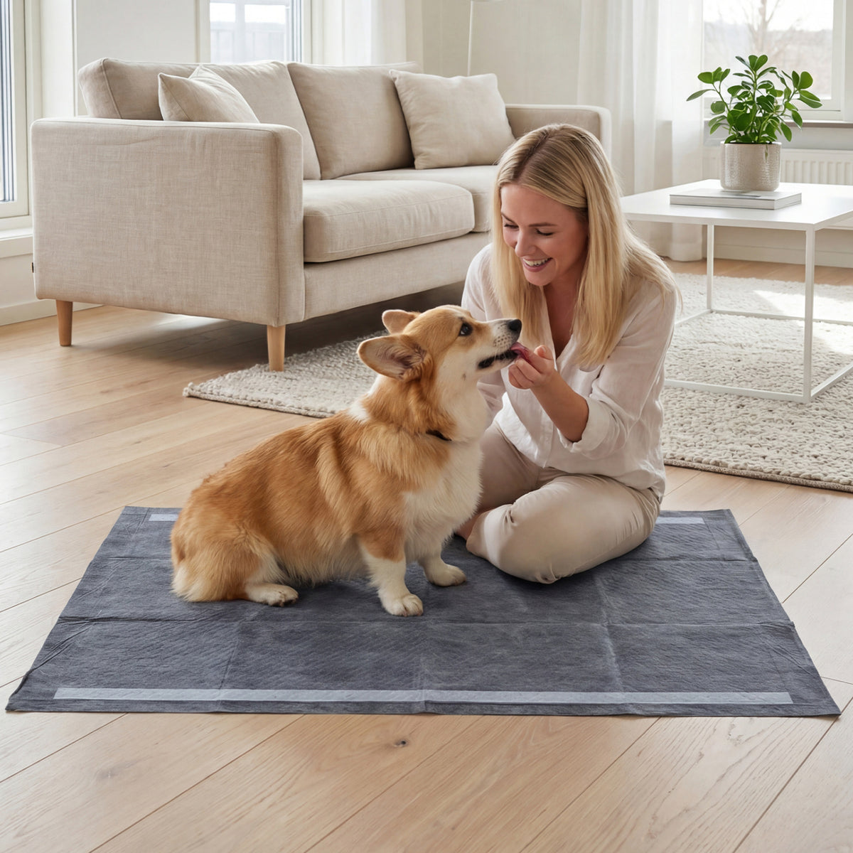 35.5" x 24" Charcoal Dog Pee Pads 6-Layer for Dogs-Black