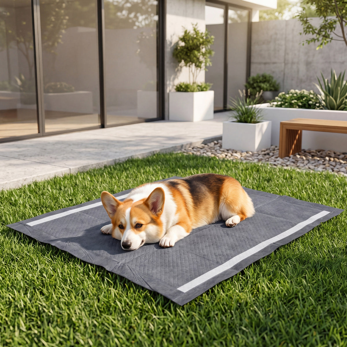 35.5" x 24" Charcoal Dog Pee Pads 6-Layer for Dogs-Black