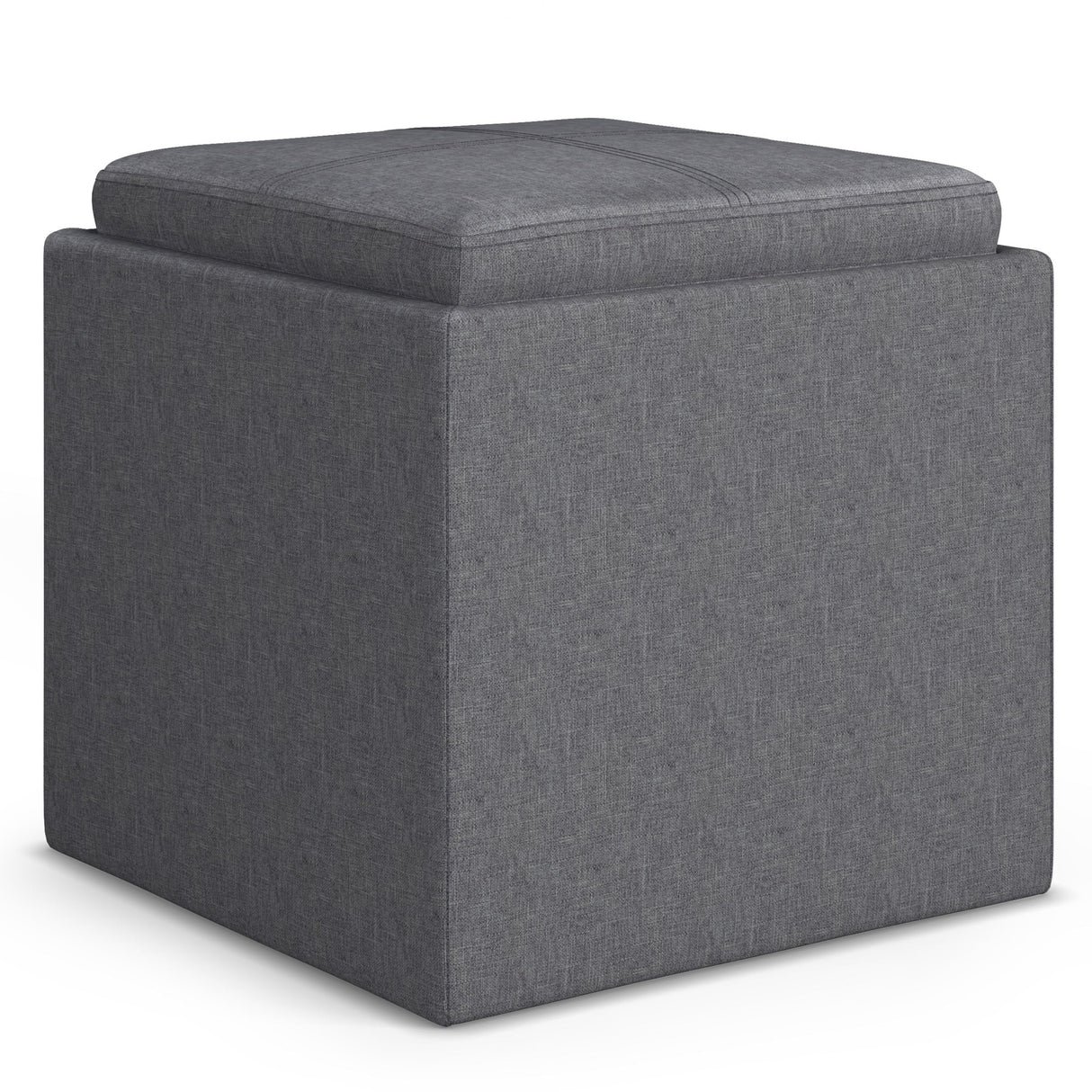 Rockwood - Upholstered Cube Storage Ottoman With Tray by Couch.com