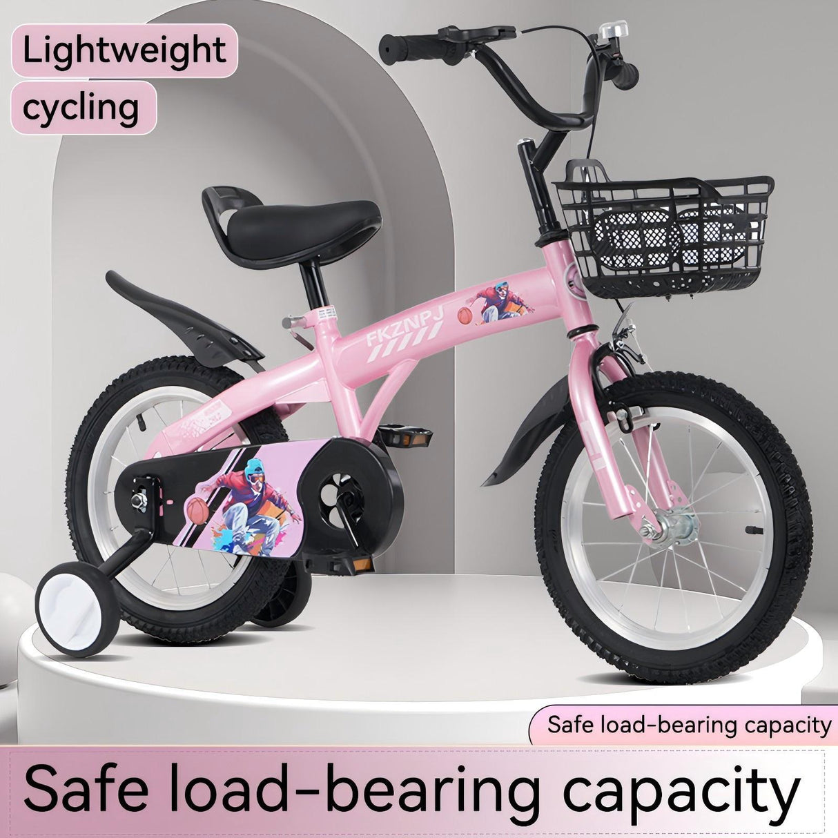 Fkznpj - 16" Sporty Kids Bike With Training Wheels And Stand Adjustable Saddle Suitable For Boys And Girls Aged 4 - 8 Years Tall Height 41 - 46" Available In A Variety Of Colors by Couch.com