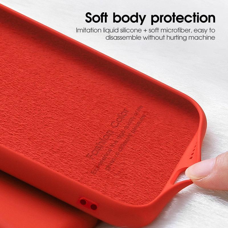 360 Degree Protection Back Case Cover Liquid Silicone Soft Matte Phone Case For Xiaomi Redmi Note 11 Pro Max 11S 10 10S 9 9S 8 Candy Shockproof Bumper Cover Liquid Silicone Back Cover Case