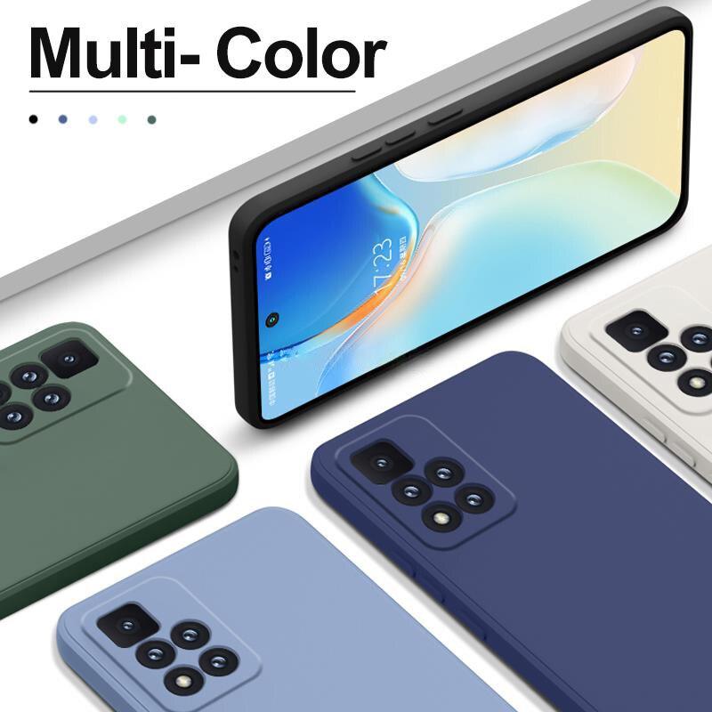 360 Degree Protection Back Case Cover Liquid Silicone Soft Matte Phone Case For Xiaomi Redmi Note 11 Pro Max 11S 10 10S 9 9S 8 Candy Shockproof Bumper Cover Liquid Silicone Back Cover Case