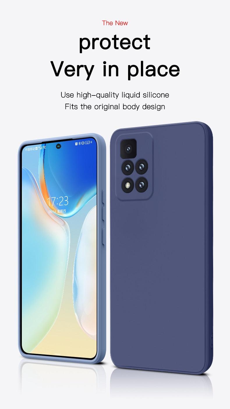 360 Degree Protection Back Case Cover Liquid Silicone Soft Matte Phone Case For Xiaomi Redmi Note 11 Pro Max 11S 10 10S 9 9S 8 Candy Shockproof Bumper Cover Liquid Silicone Back Cover Case
