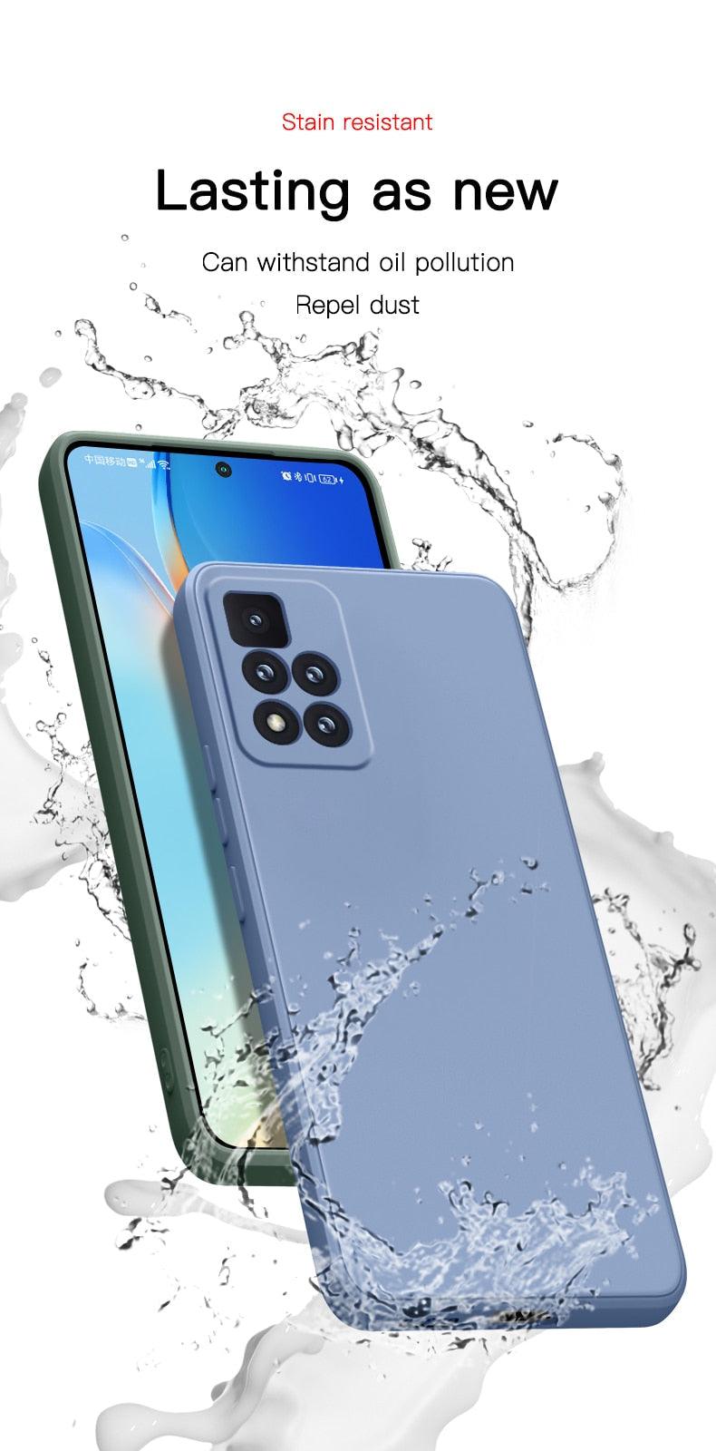 360 Degree Protection Back Case Cover Liquid Silicone Soft Matte Phone Case For Xiaomi Redmi Note 11 Pro Max 11S 10 10S 9 9S 8 Candy Shockproof Bumper Cover Liquid Silicone Back Cover Case