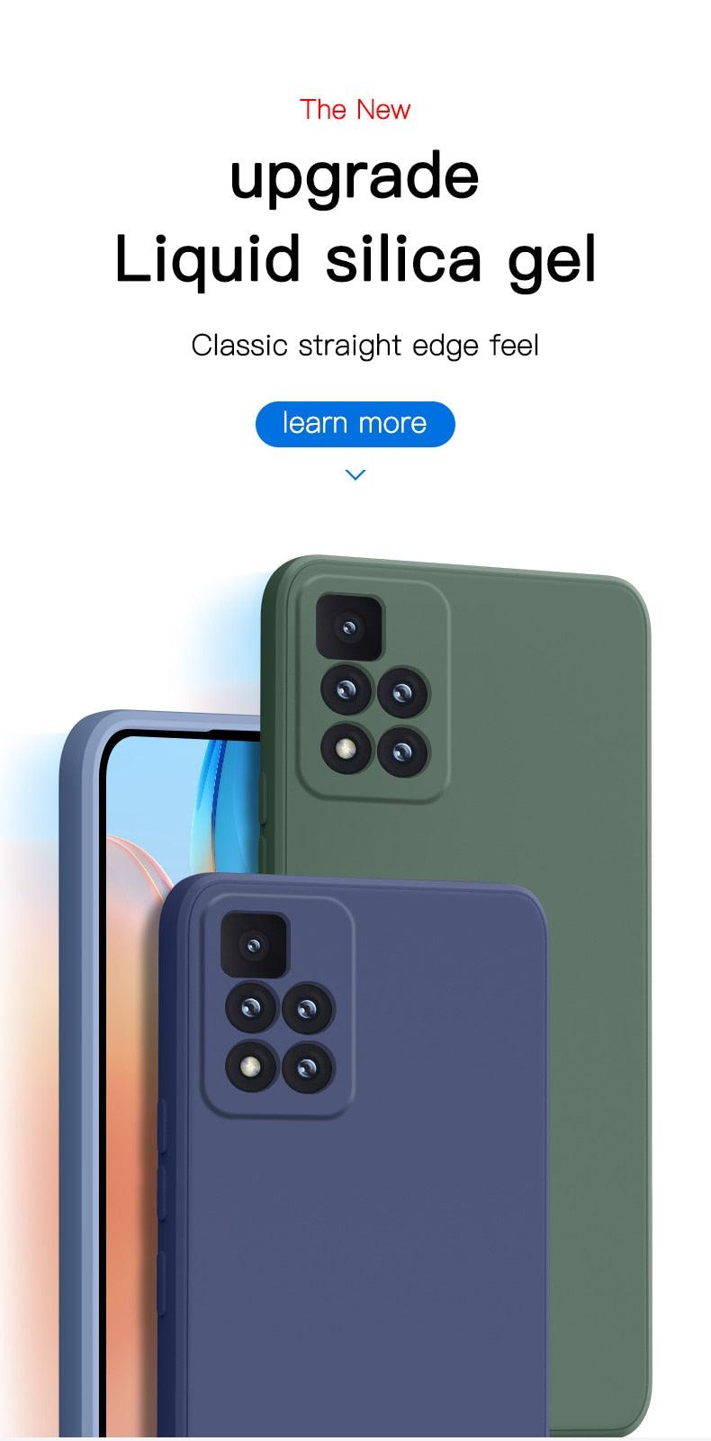 360 Degree Protection Back Case Cover Liquid Silicone Soft Matte Phone Case For Xiaomi Redmi Note 11 Pro Max 11S 10 10S 9 9S 8 Candy Shockproof Bumper Cover Liquid Silicone Back Cover Case
