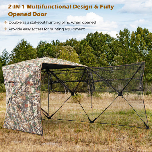 360 ° One Way See Through Hunting Blind Ground Blind with Portable Carrying Bag