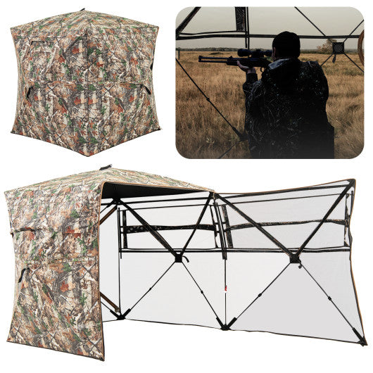 360 ° One Way See Through Hunting Blind Ground Blind with Portable Carrying Bag
