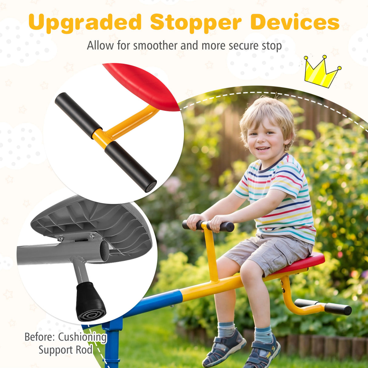 360 °Rotation Kids Seesaw Swivel Teeter Totter Playground Equipment