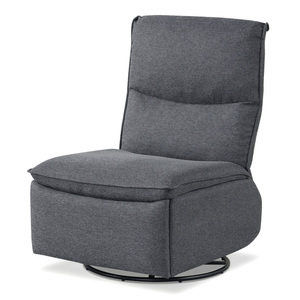 360° Swivel Rocking Chair with Cushioned Back for Living Room-Gray
