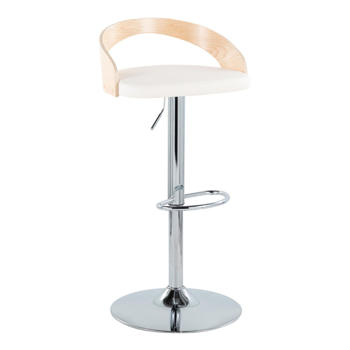 Grotto - Mid Century Modern Adjustable Height Barstool & Swivel With Oval Footrest (Set of 2) by Couch.com