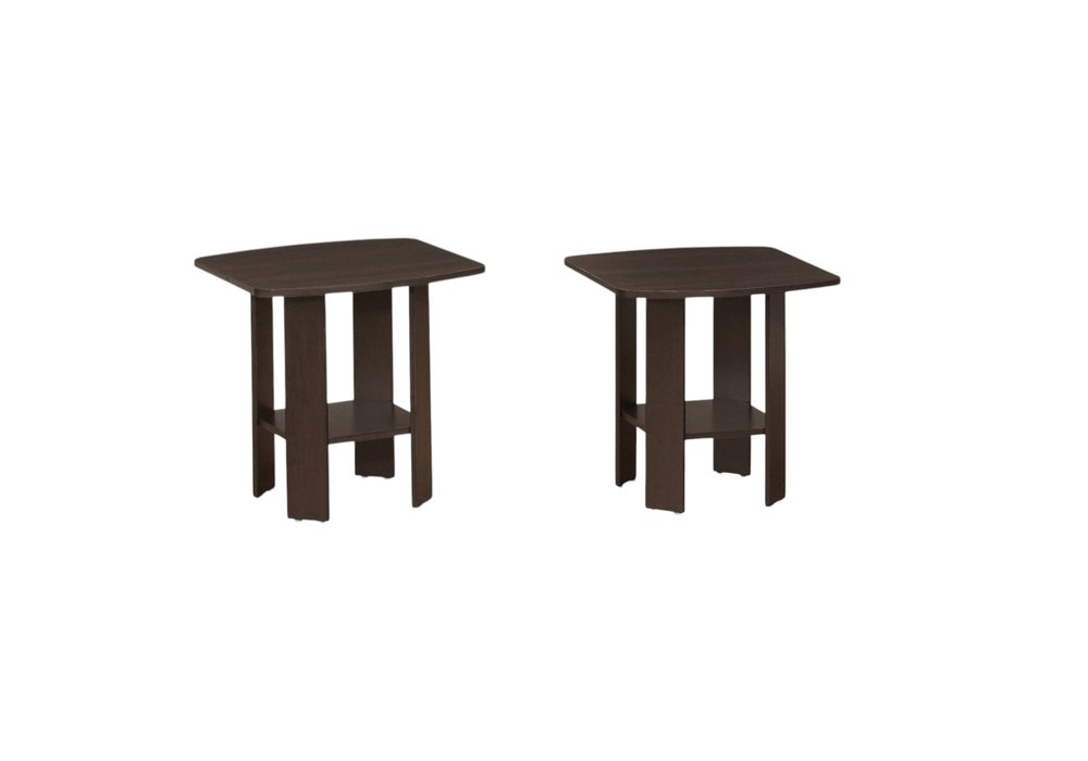 Set of Three 36" Brown Coffee Table With Shelf