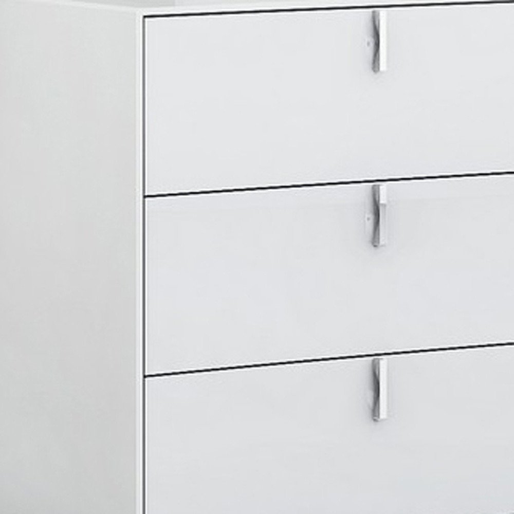 62" White Wood Six Drawer Double Dresser