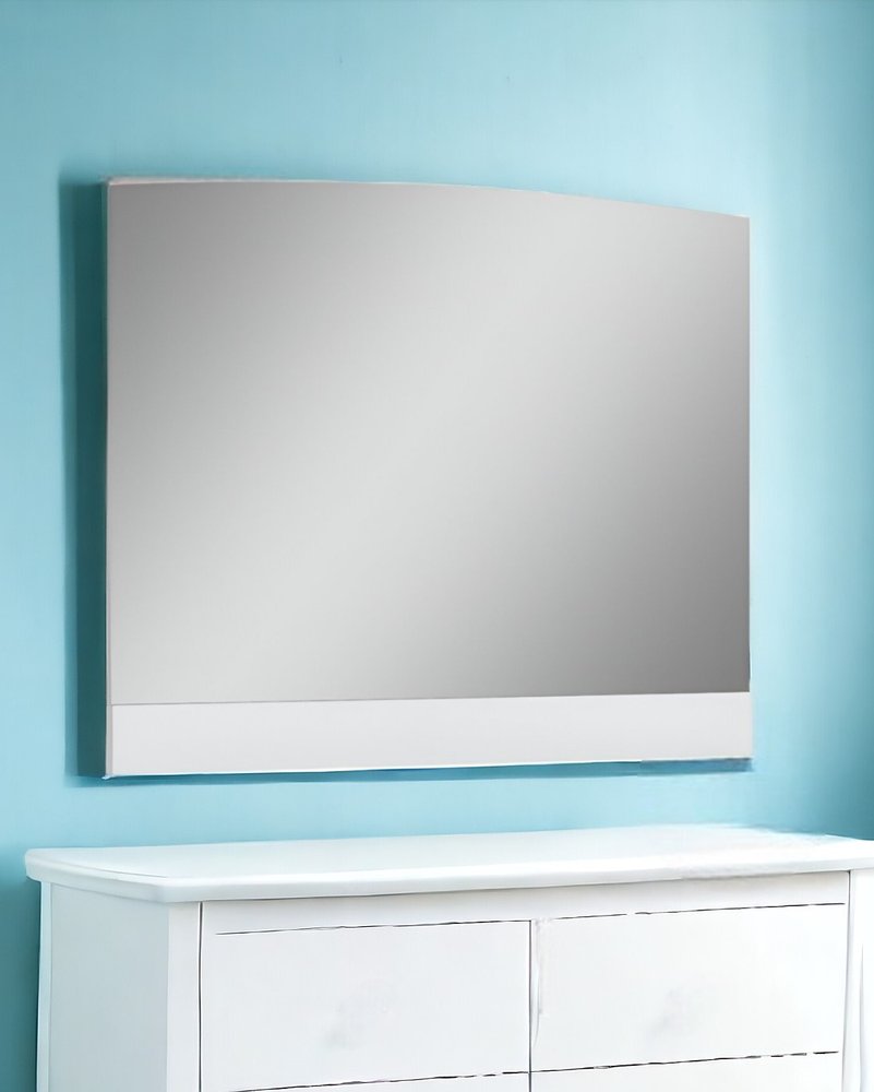 45" White Wood Framed Mounted Dresser Mirror