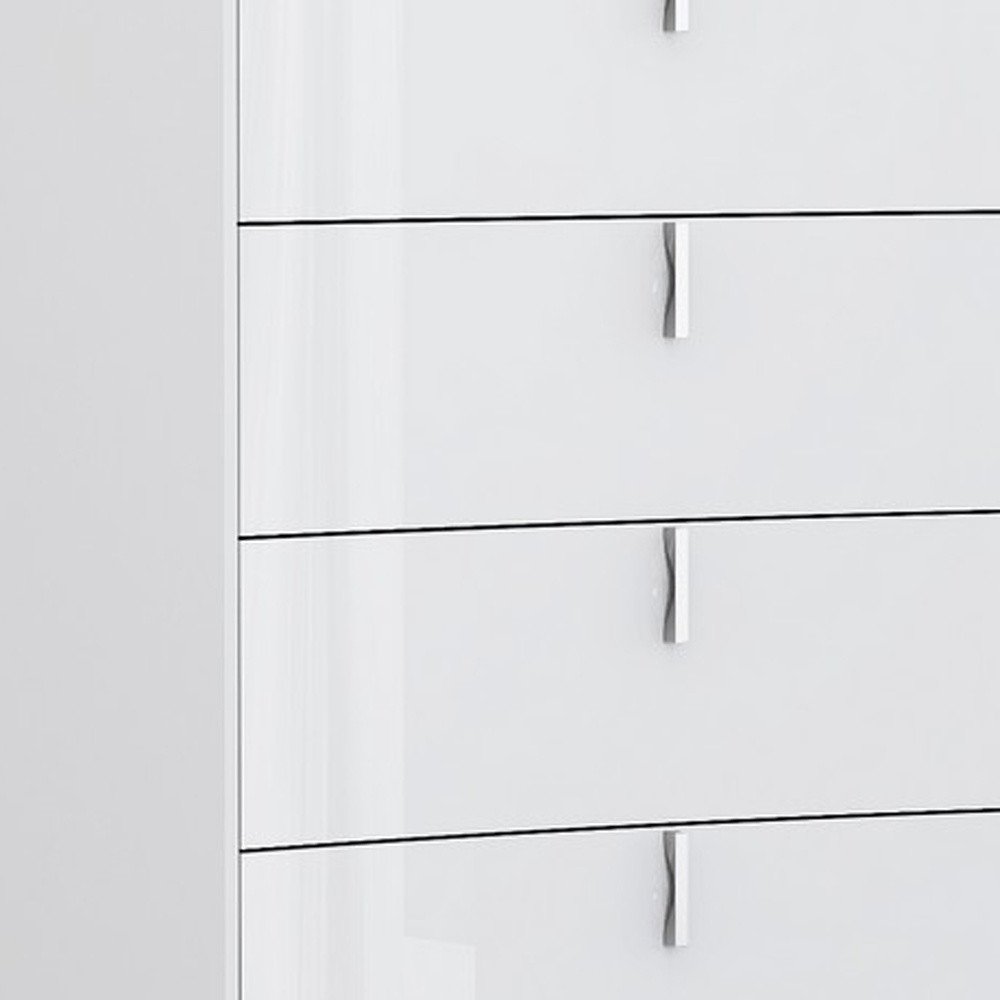 31" White Wood Five Drawer Gentlemens Chest