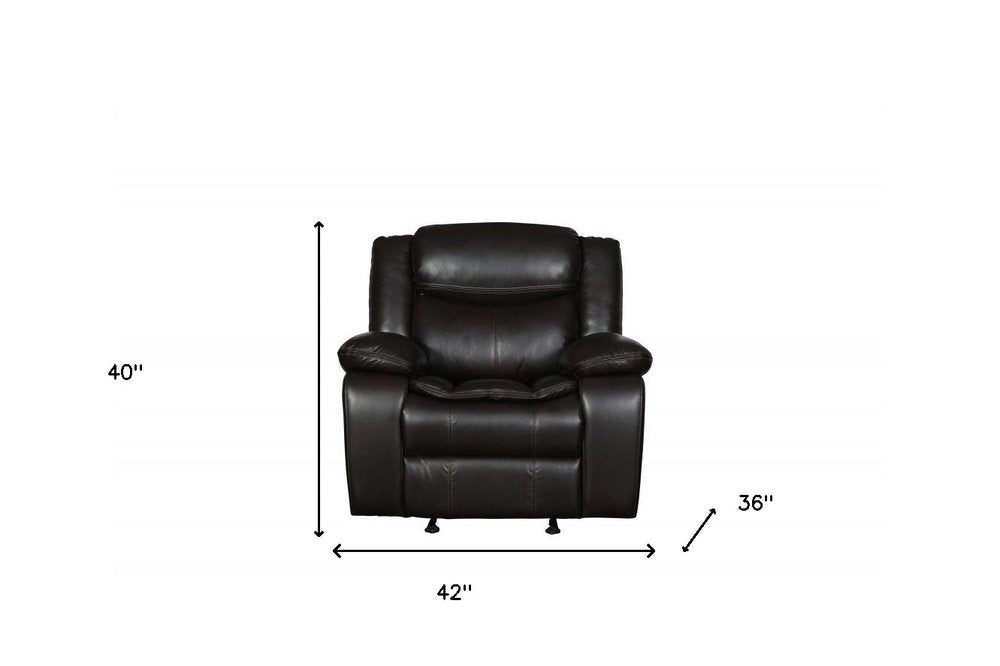 42" Brown Reclining Chair