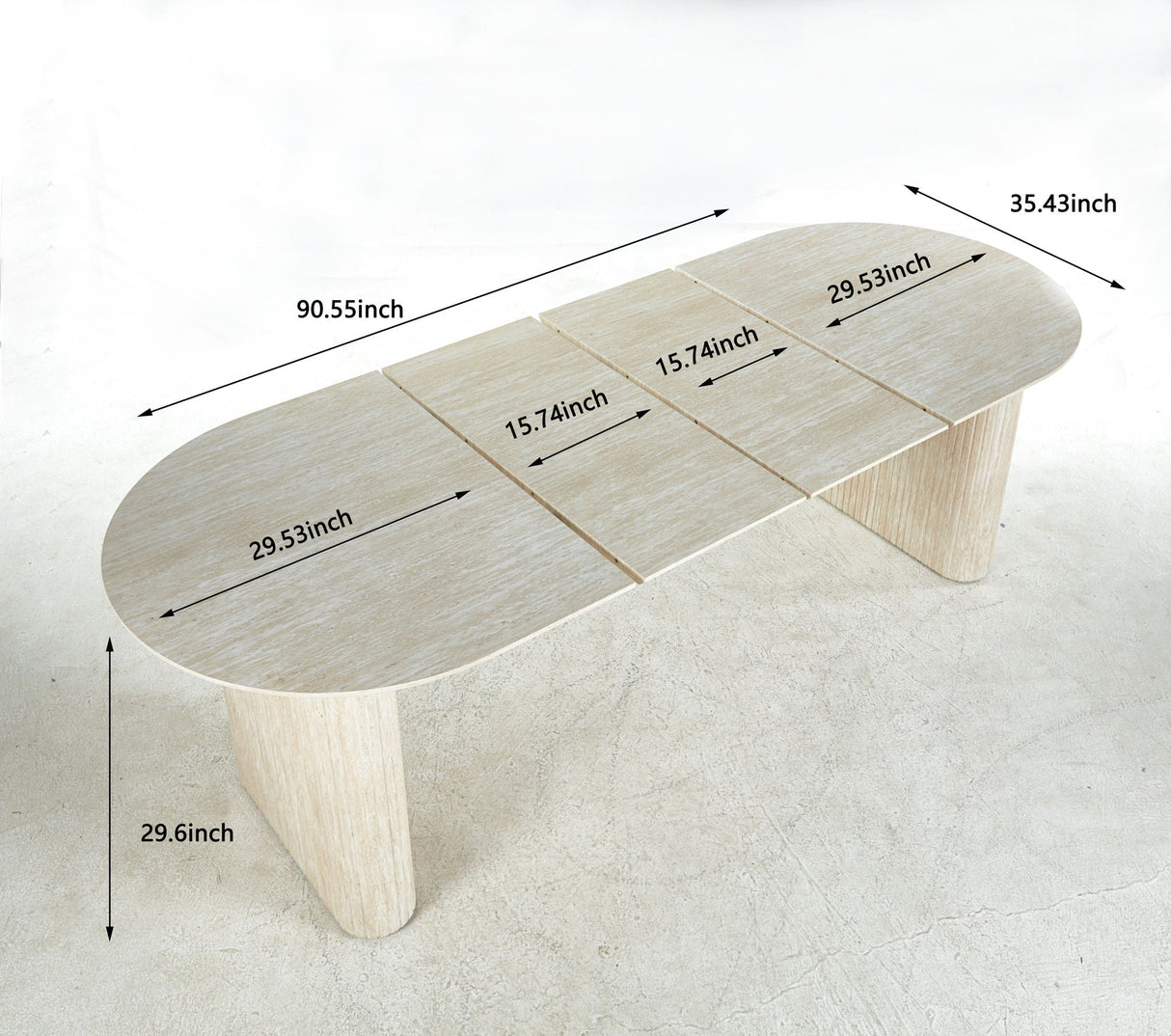 Extensible Table Top, Dining Table, Office Table, Coffee Table - Ameican White Oak by Couch.com