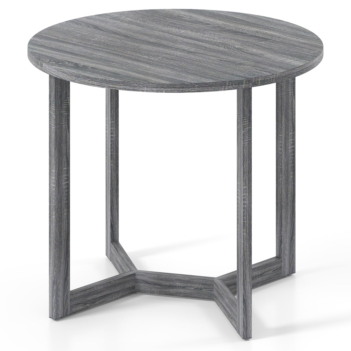 36 Inch Round Wood Dining Table for 2-4 People with Wing-shaped Pedestal Base-Black