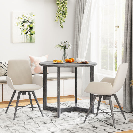 36 Inch Round Wood Dining Table for 2-4 People with Wing-shaped Pedestal Base-Black