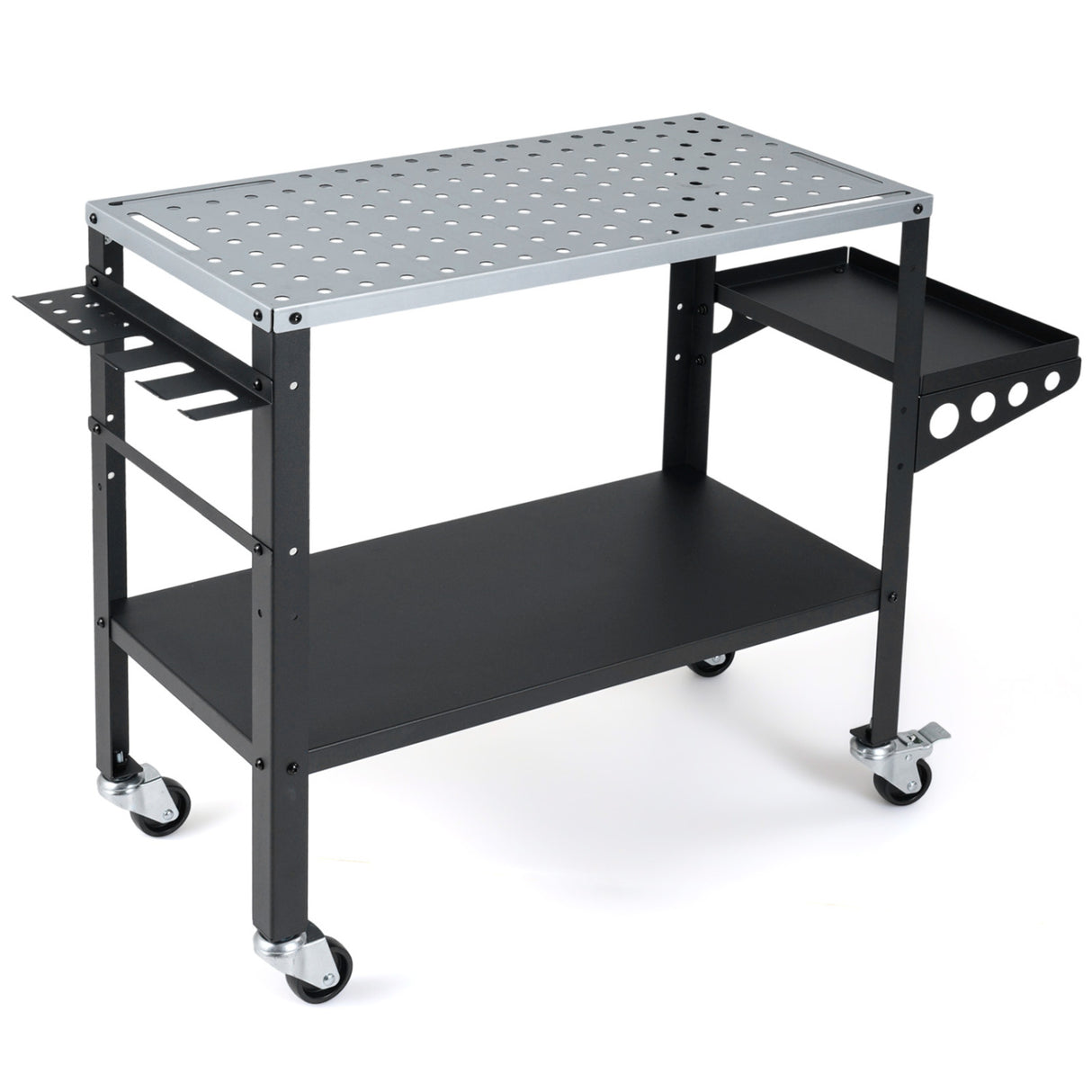 Welding Table 36x18" with Lockable Wheels and 144 Fixture Holes and Tool Slots