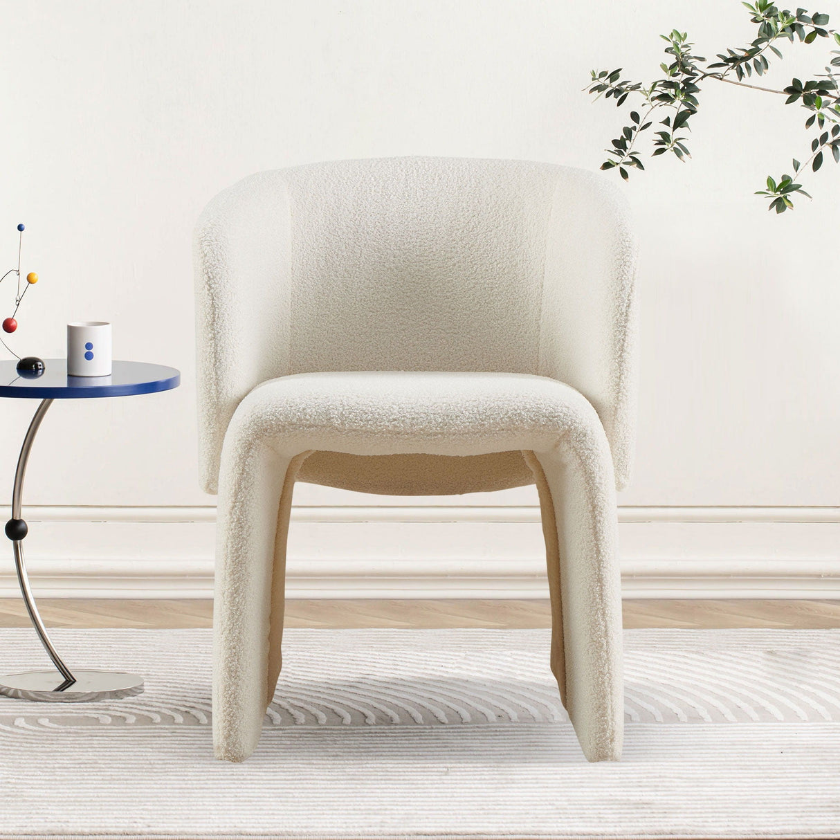 Modern Accent Chair Brown Single Sofa Chair, Upholstered Side Chair Teddy Comfy Chair For Dining Room / Bedroom / Living Room / Reception by Couch.com