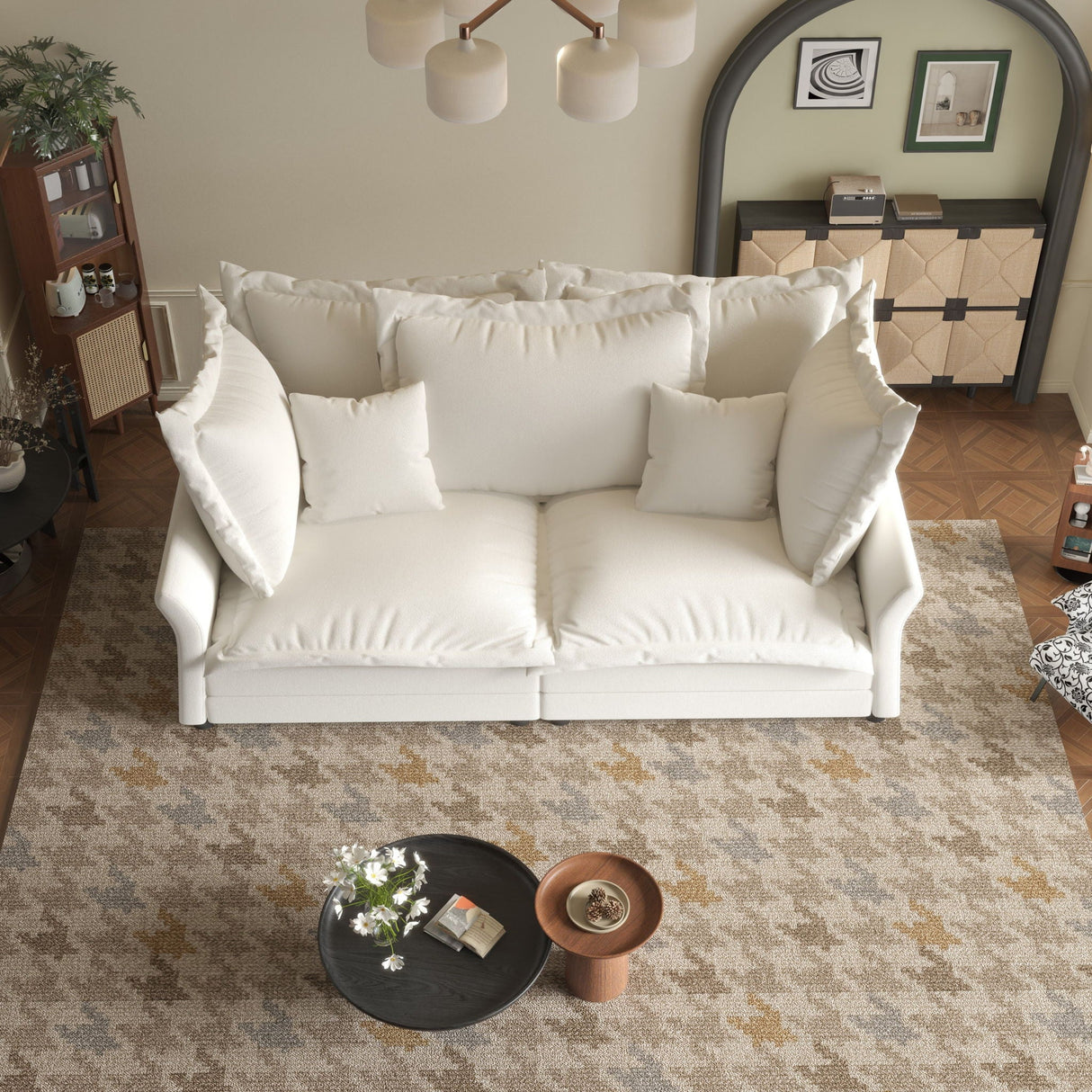 Modern Comfy Upholstered Sofa Cloud Couch, Deep Seat Couches With Multiple Large Soft Pillows by Couch.com