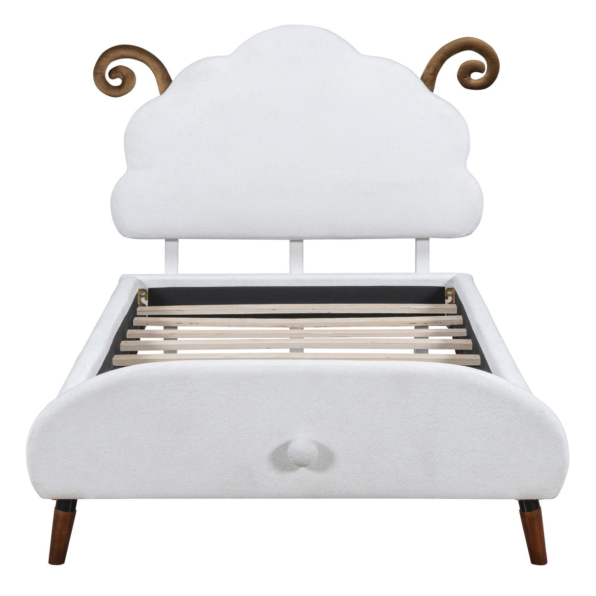 Upholstered Platform Bed With Sheep Shaped Headboard by Couch.com