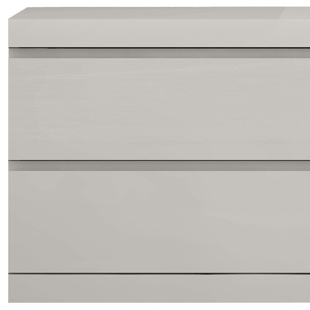 Modern Gray Woodgrain Finish 2 Drawer Nightstand