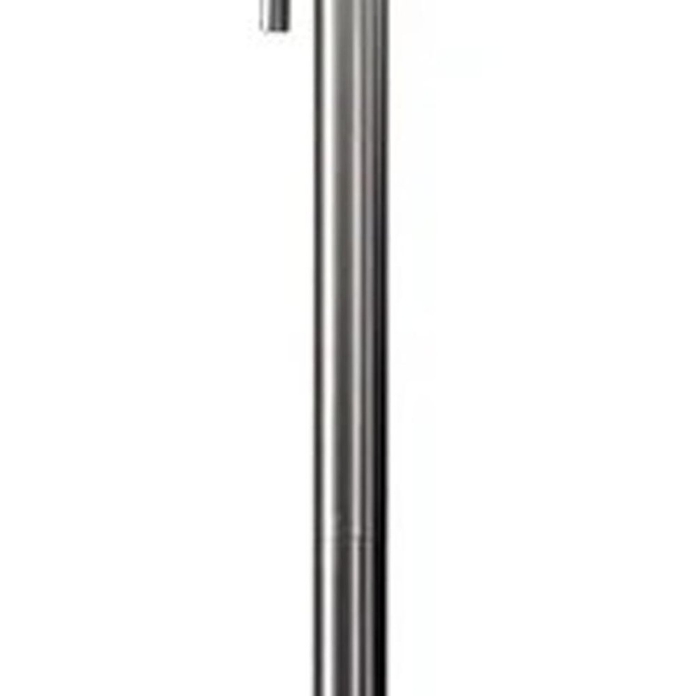 61" Brass Metal Floor Lamp With White Fabric Cylinder Shade