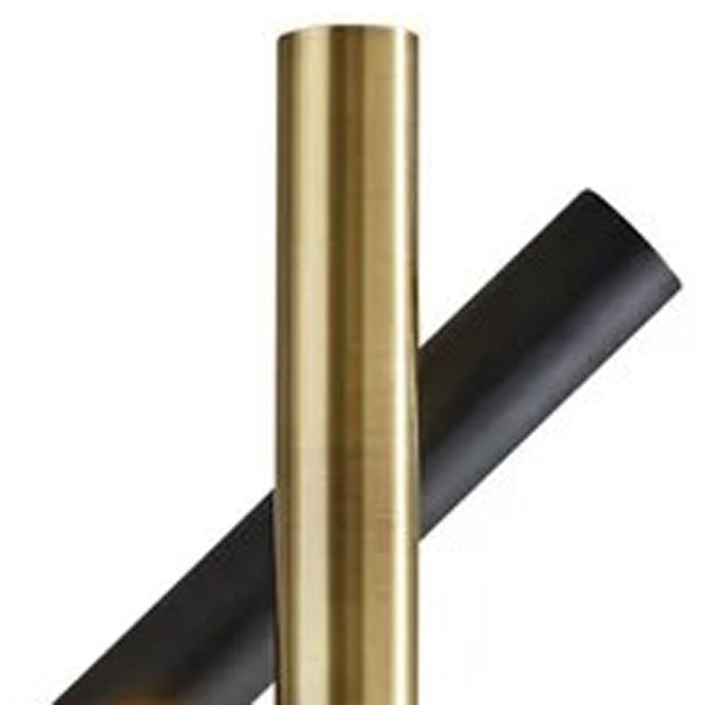68" Black Metal LED Floor Lamp With Black Metal Cylinder Shade