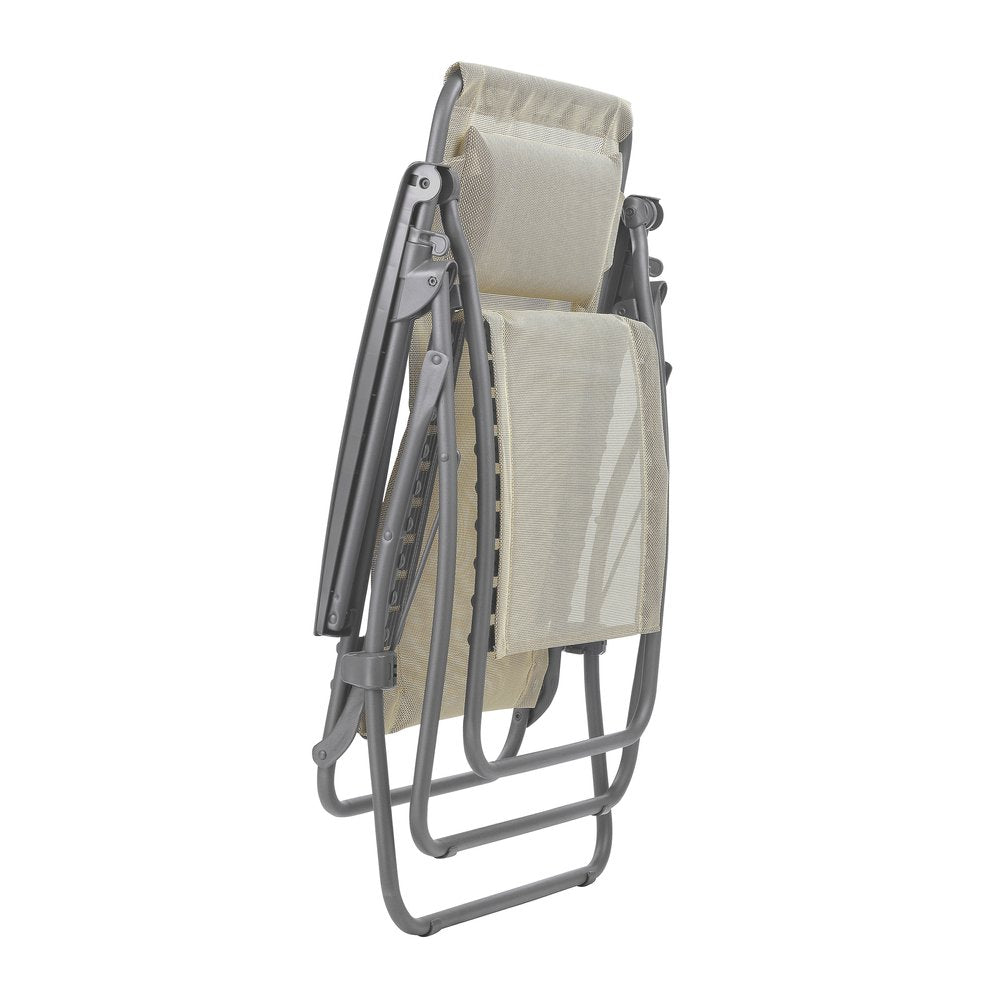 27" Gray Steel Outdoor Zero Gravity Chair