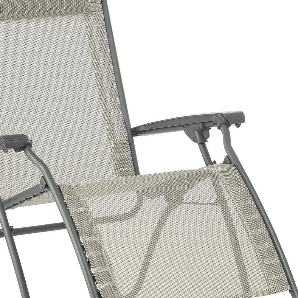 27" Gray Steel Outdoor Zero Gravity Chair