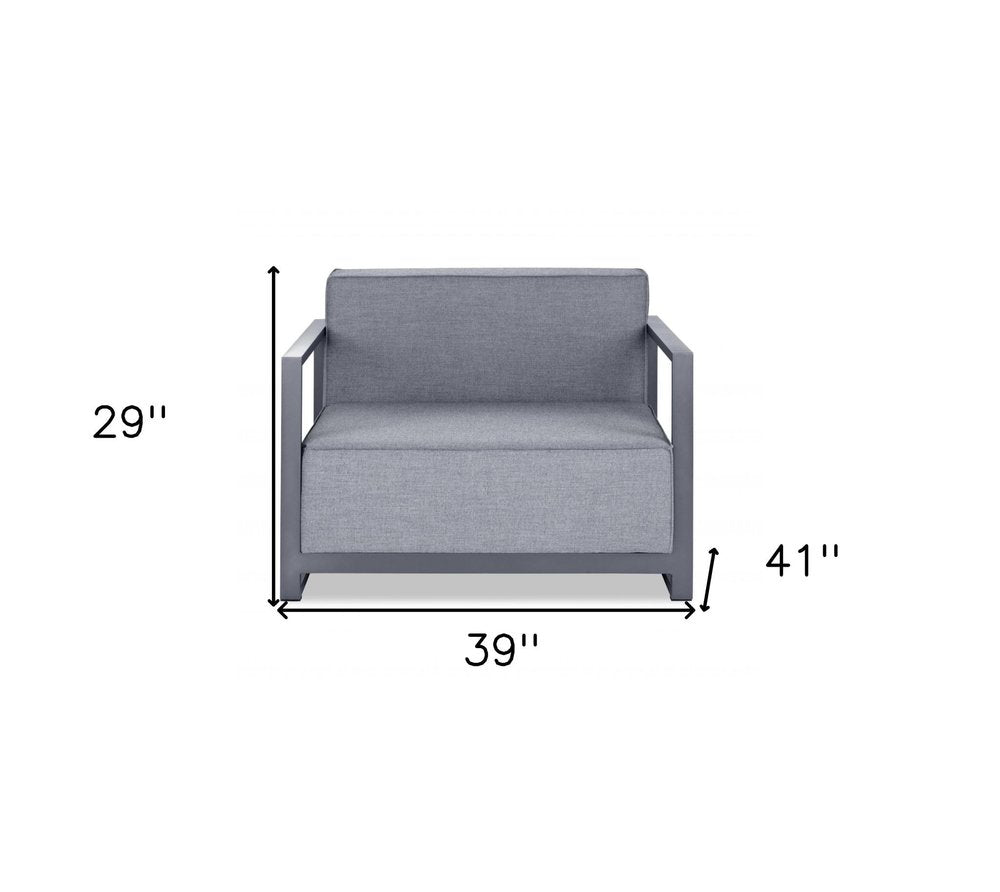 39" Gray Fabric Arm Chair