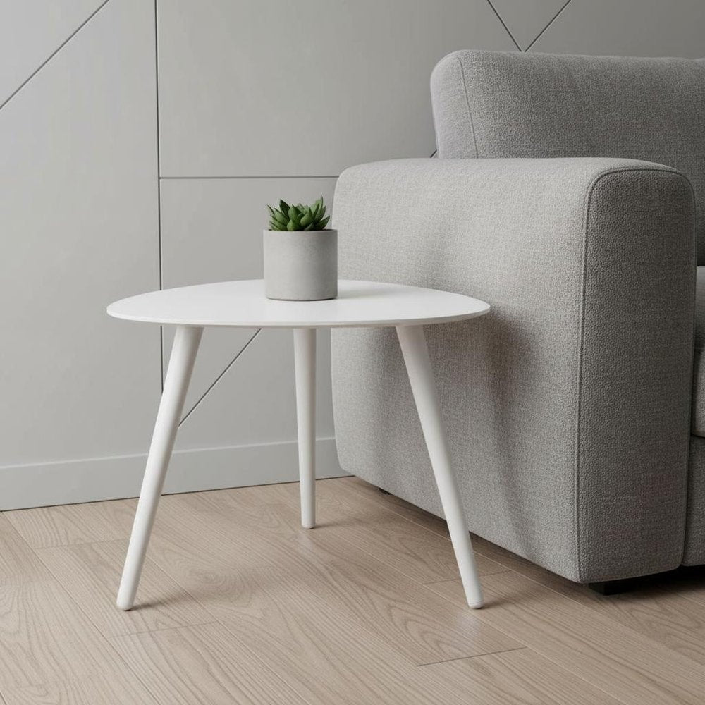 14" White Aluminum End Table